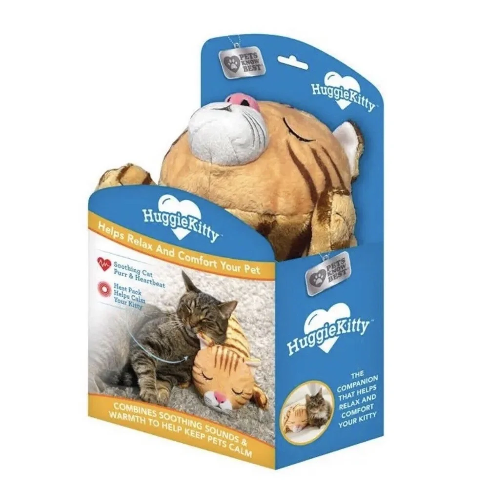 NWT Huggie Kitty to relax and comfort your pet Soothing cat purr & heartbeat